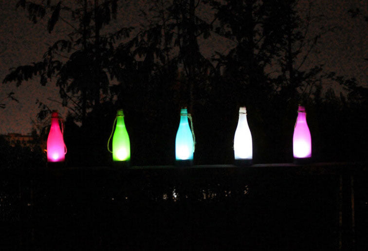 Solar Wine Bottle Light Outdoor Decoration Plastic LED Hanging Light-xinru