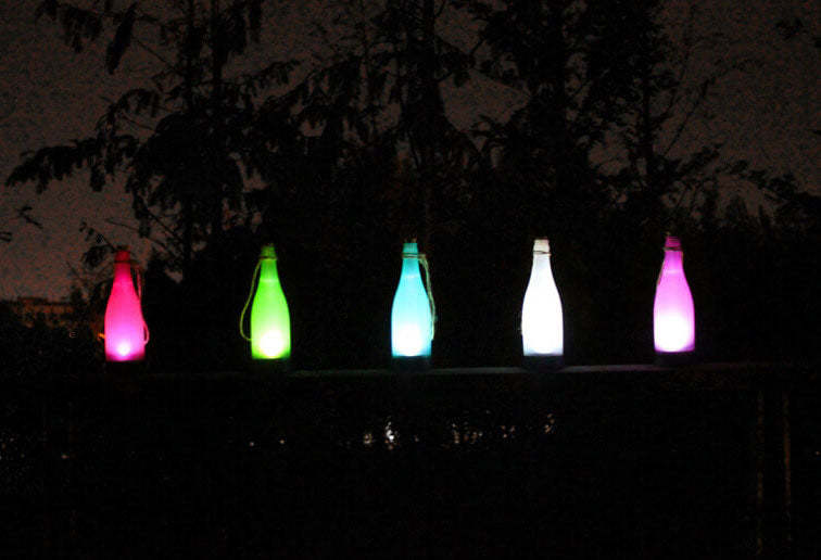 Solar Wine Bottle Light Outdoor Decoration Plastic LED Hanging Light-xinru