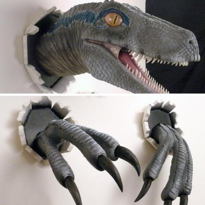 Wall Bursting Velociraptor Decorations-xinru
