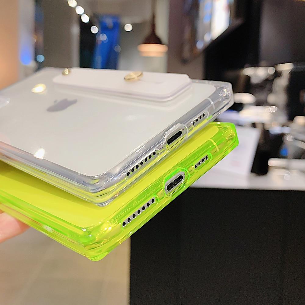 Clear Square Case + Wrist Strap-xinru