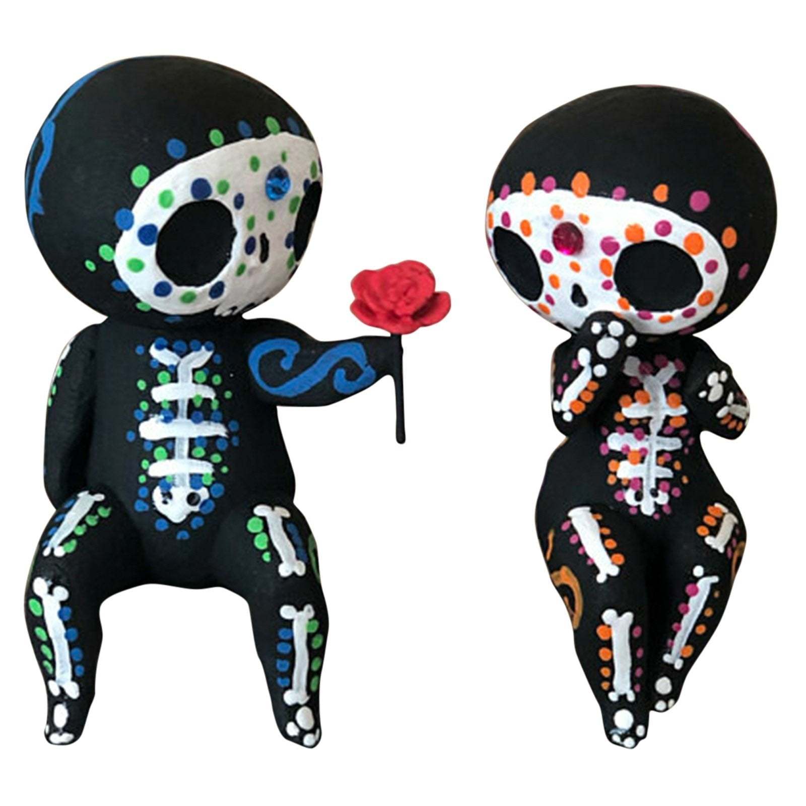 Sugar Skull Couple Figurine Home Decoration-xinru shop