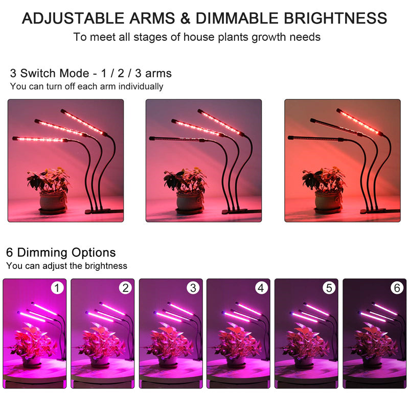 Auto ON And Off Timer LED Plant Grow Light For Indoor Plant-xinru