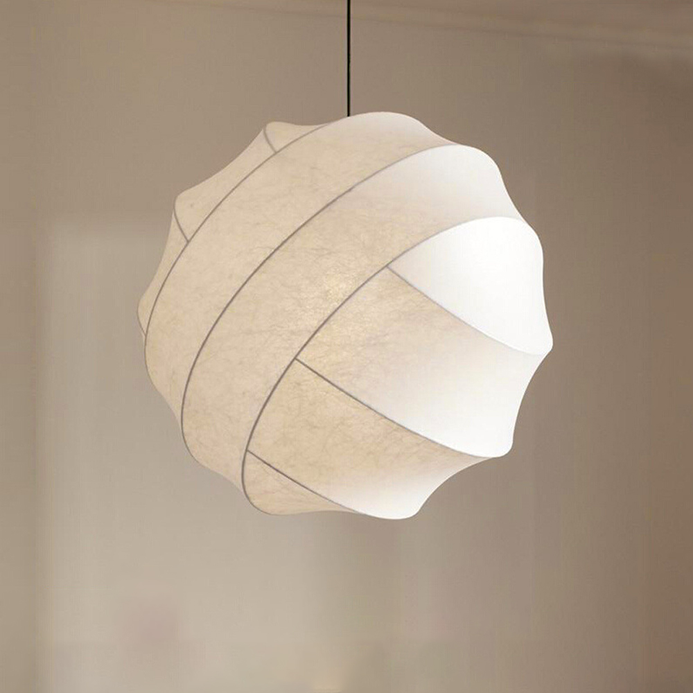 Japanese Modern Silk Pendant Lamp Chic Wabi-Sabi Chandelier For Bedroom