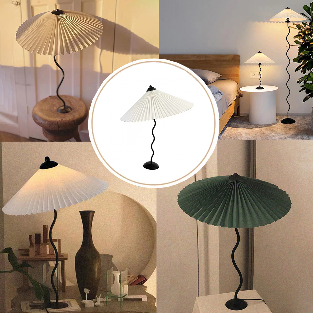 Nordic Vintage Pleated Umbrella Table Lamp Homestay Decoration INS Fab