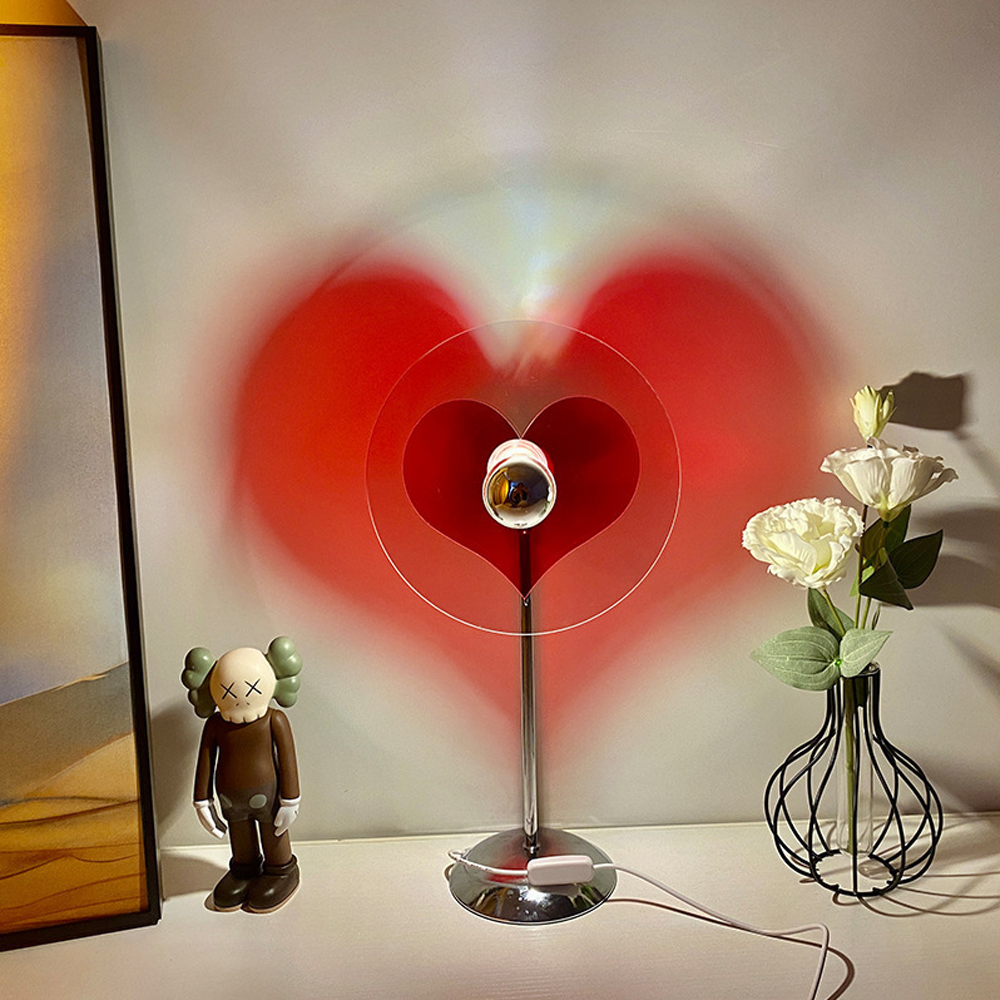 Bauhaus Romantic Heart Table Lamp Bedroom Floor Lamp Projector