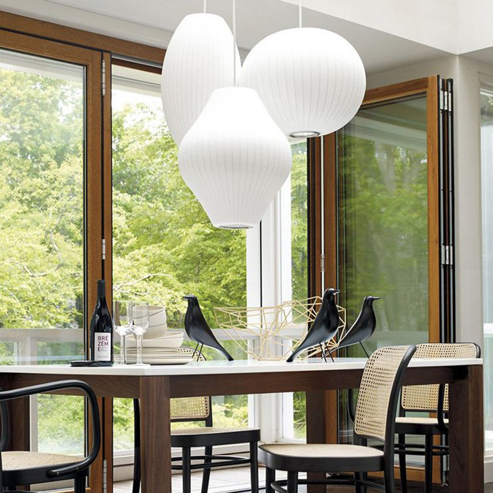 Nordic Italian Silk Chandelier Restaurant Fabric Chandelier Living Room Staircase Lights