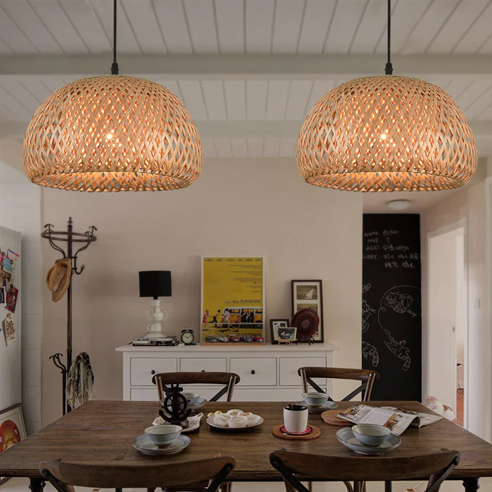 DIY Kitchen Island Bamboo Lamp Shade Home Decor Pendant Lighting