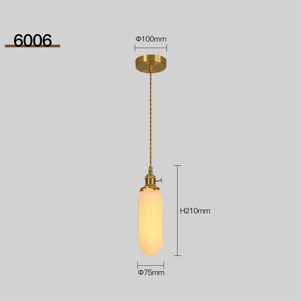 Nordic Luxury Mini Ceramic Pendant Light Japanese Brass Small Chandelier