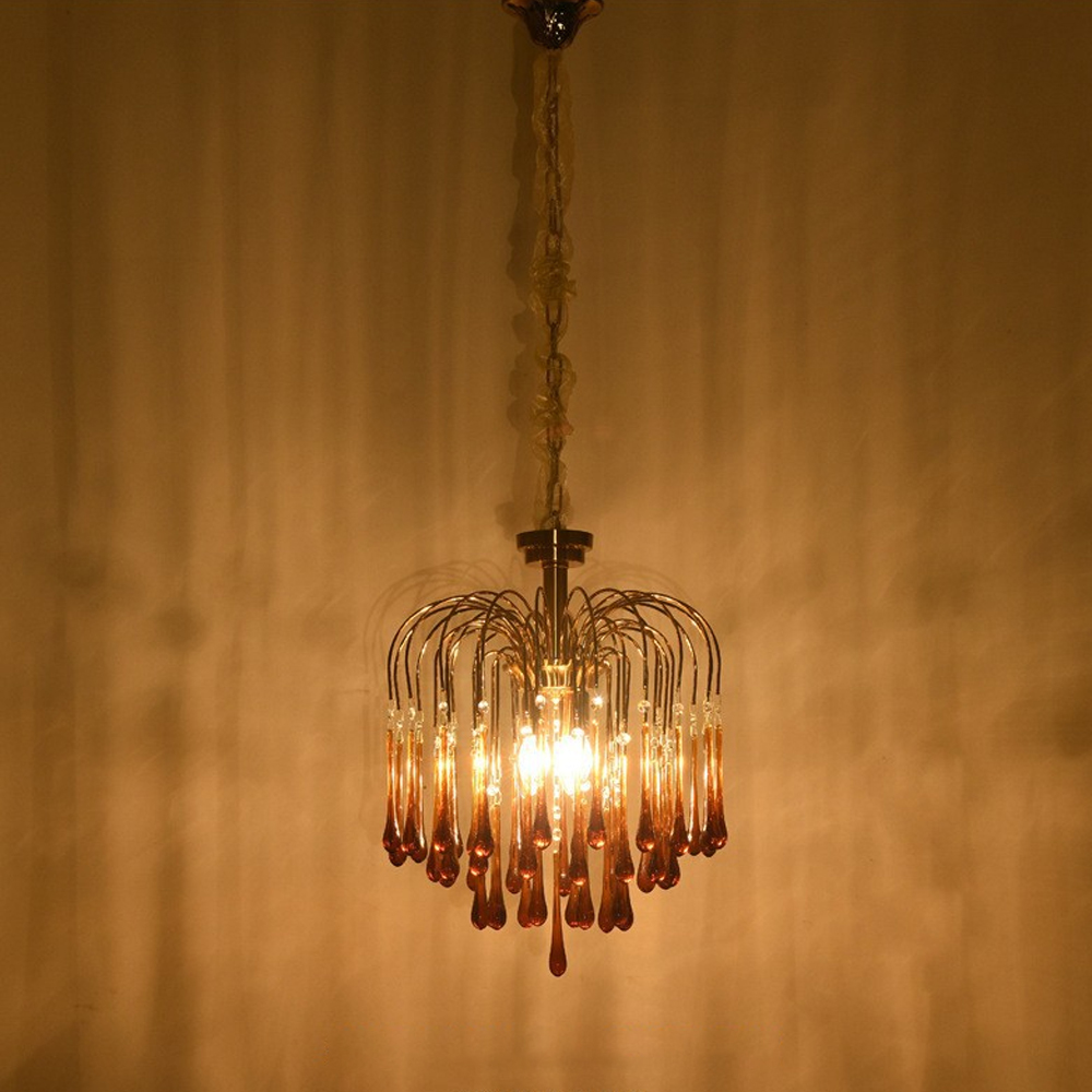Classical Drop Glass Chandelier Italian Design Living Room Crystal Lighting