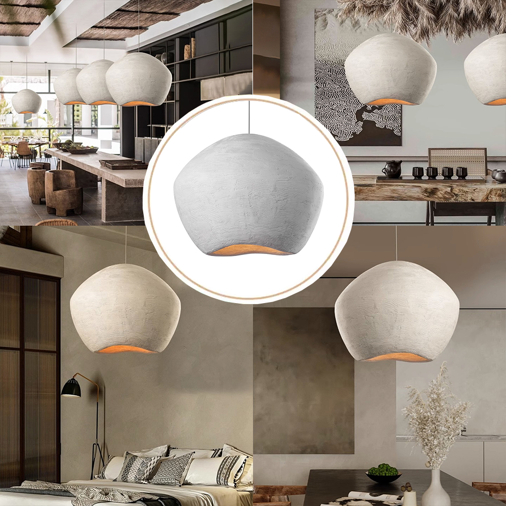 Japanese Minimalist Resi Chandelier Wabi-sabi B&B Dining Room Pendant