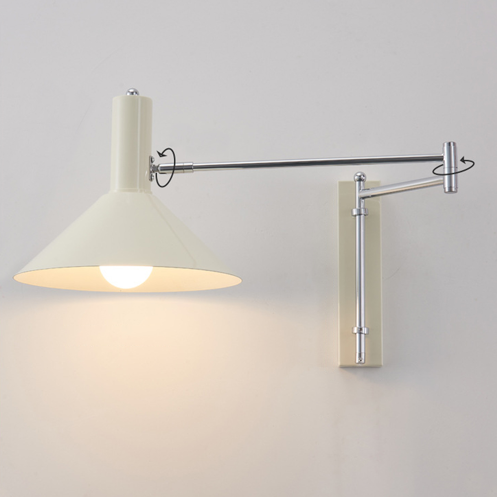 Retro Swing Arm Wall Lamp Extendable Folding Metal Wall Lamp