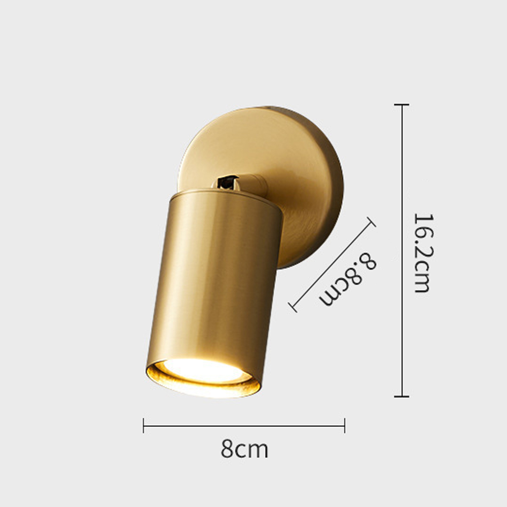 Modern Luxury Bedroom Bedside Copper Wall Lamp Corridor Simple Spotlight