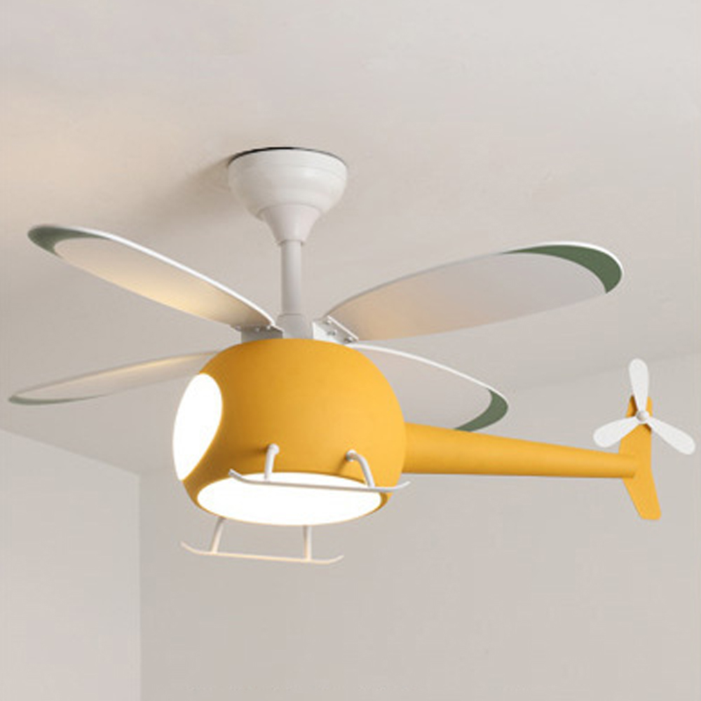 Children's Room Fan Light Cartoon Airplane Ceiling Lamps For Nursery