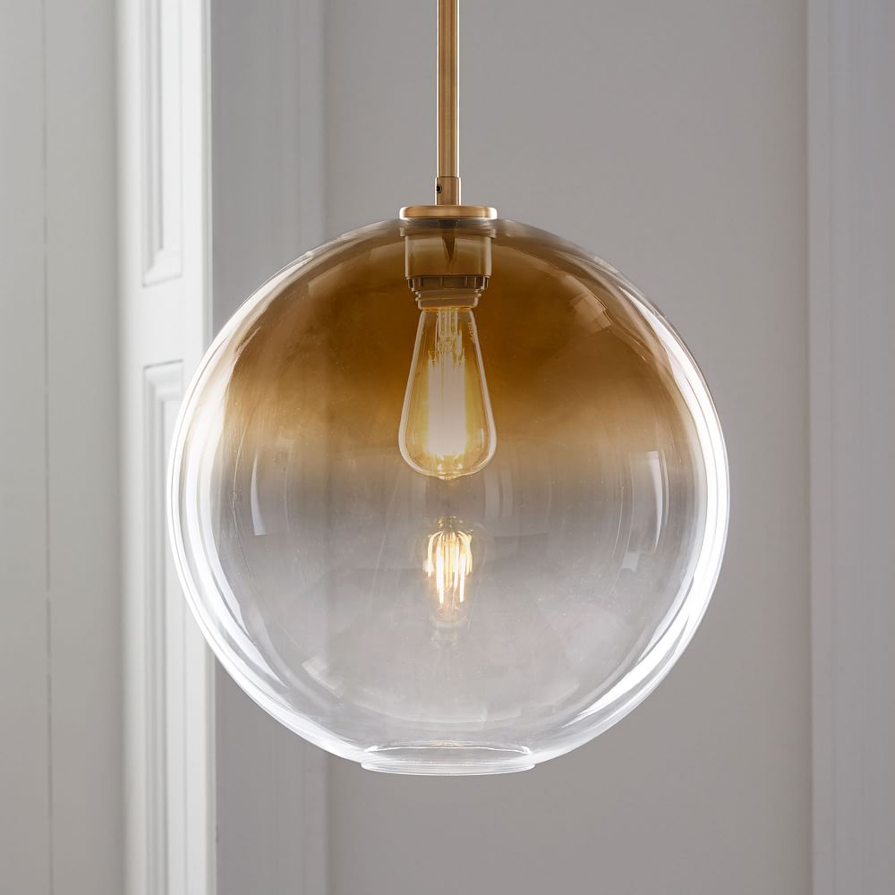 Nordic Restaurant Glass Chandelier Luxury Gradient Glass Ball Combination Lamps