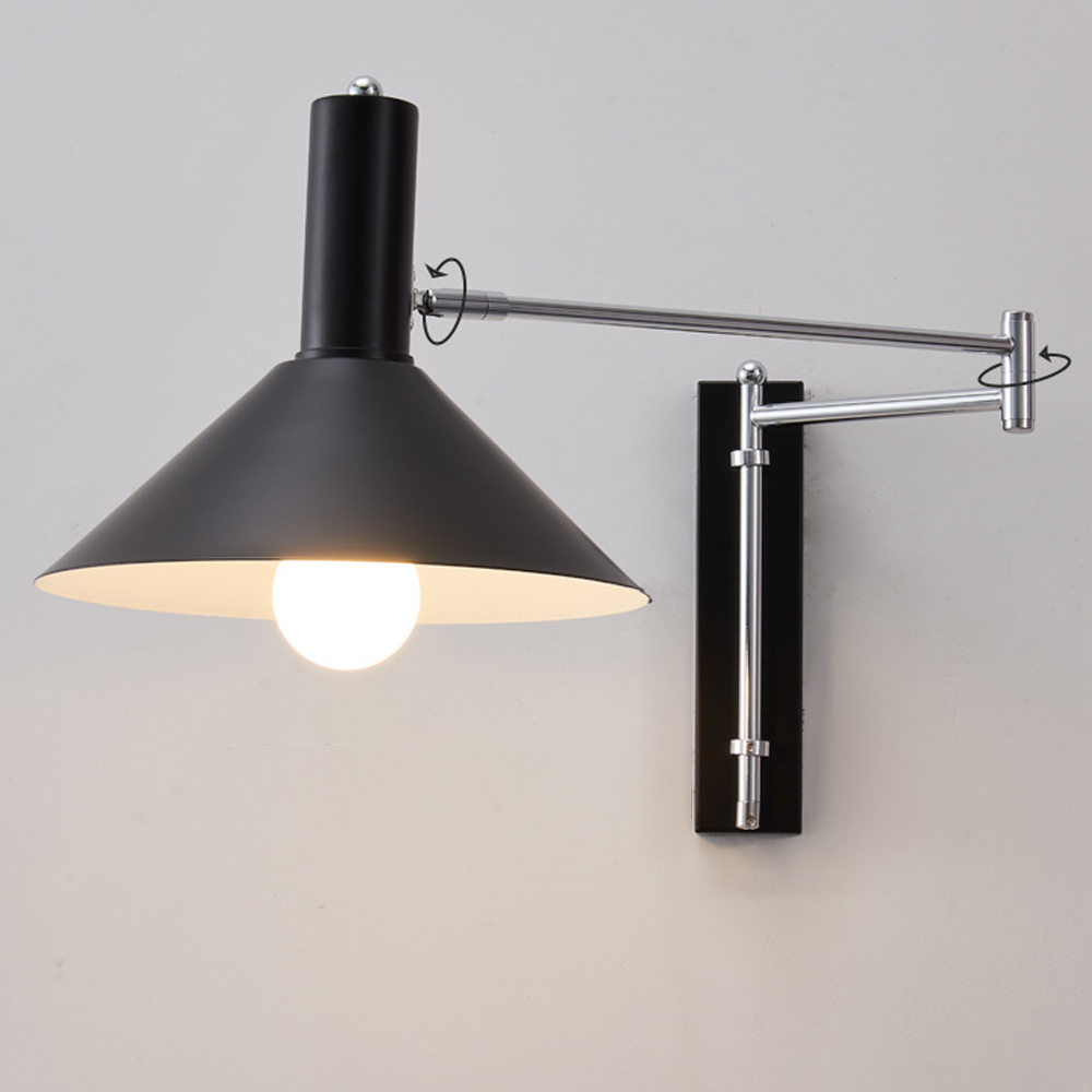 Retro Swing Arm Wall Lamp Extendable Folding Metal Wall Lamp