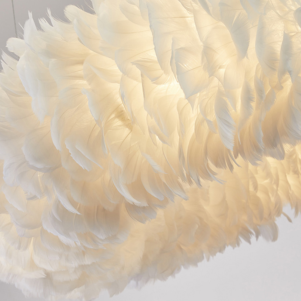 Home Decor Modern Feather Pendant Light Nordic Bedroom Chandelier
