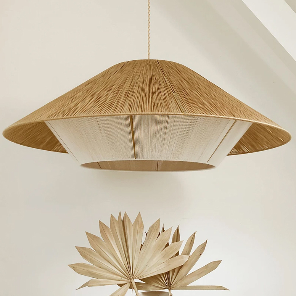 Japanese Handmade Large Vine Pendant Light Boho Dining Hall Chandelier