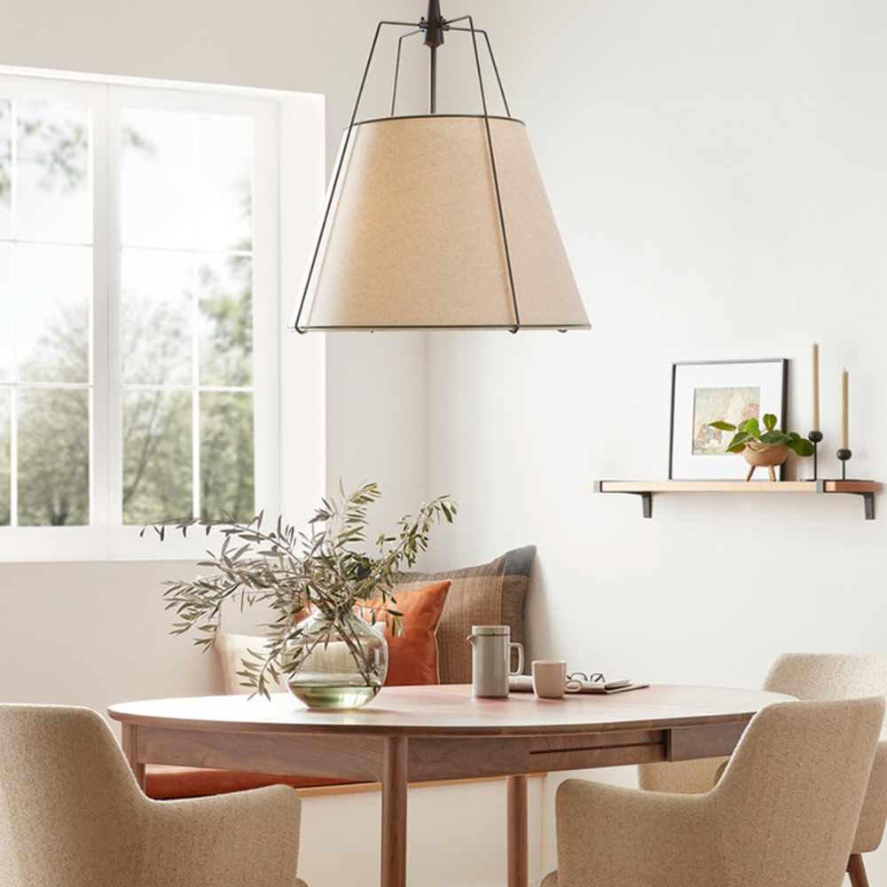 Vintage Living Room Fabric Chandelier Simple Dining Room Pendant Light