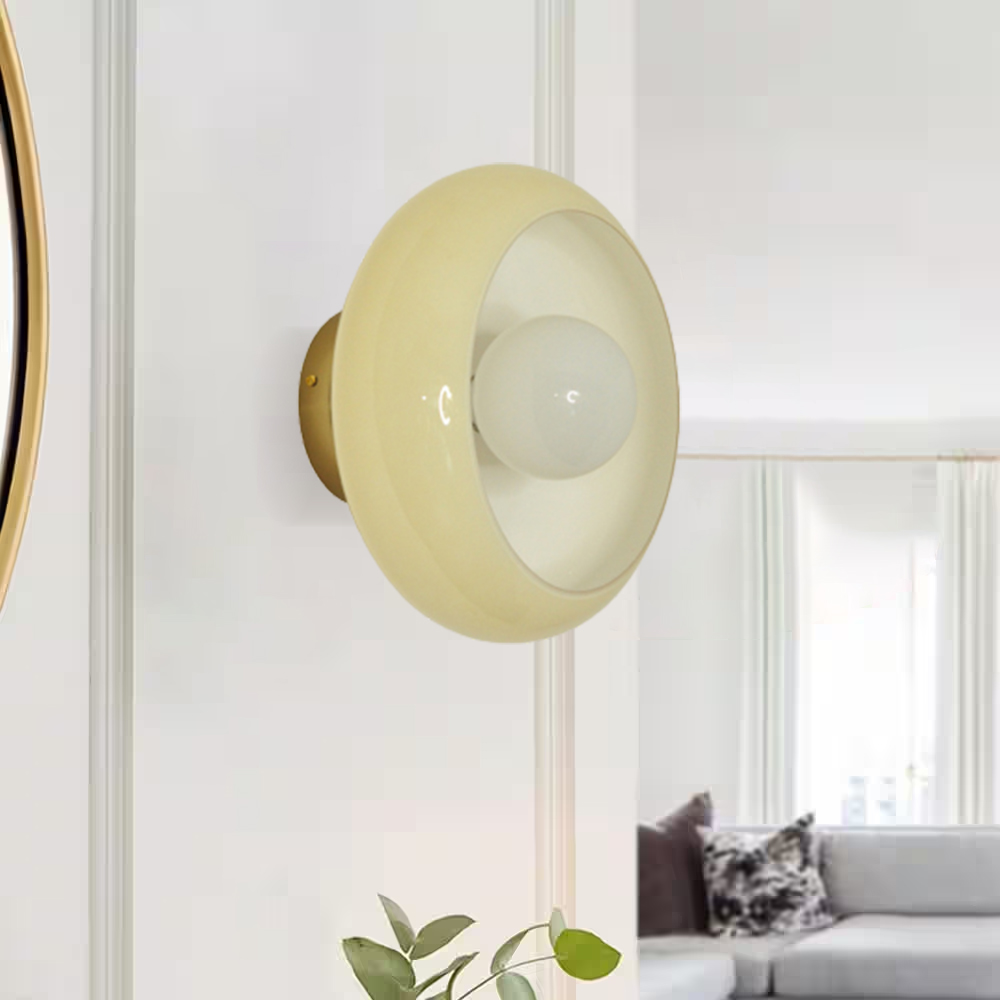 Mid-Century Modern Glass Wall Lamp Bedside Sconce