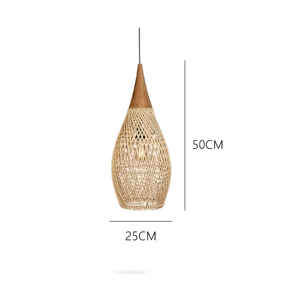 Rattan Pendant Light Wabi Sabi Style Retro Dining Room Chandelier