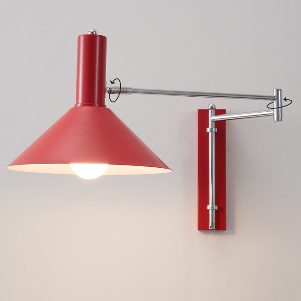 Retro Swing Arm Wall Lamp Extendable Folding Metal Wall Lamp