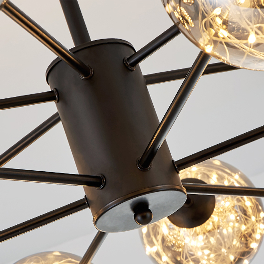Modern Ceiling Chandelier Glass Ball Pendant Lamp For Living Room