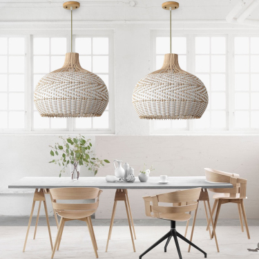 Modern Farmhouse Kitchen Round Rattan Pendant La White Rattan Ceiling   13 121 375x 