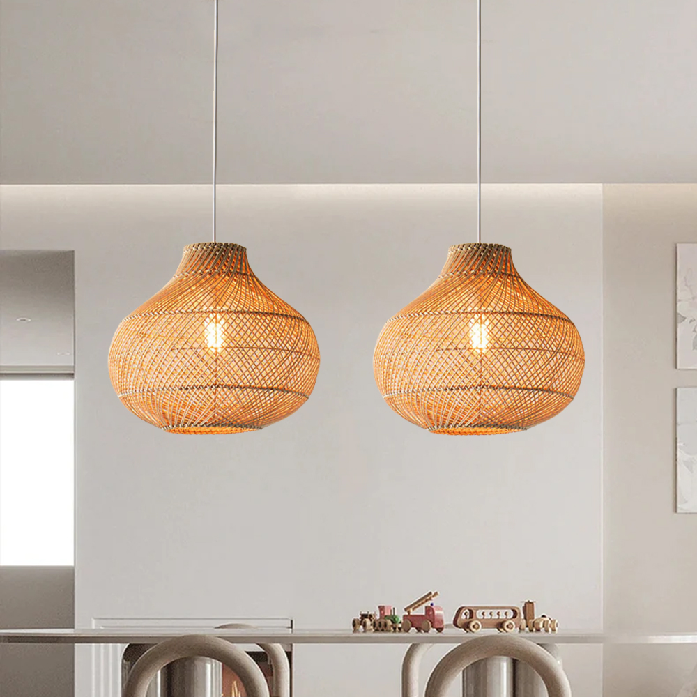 Japanese-style Bedside Chandelier Bar Table Rattan Light Homestay Hand-woven Lampshade