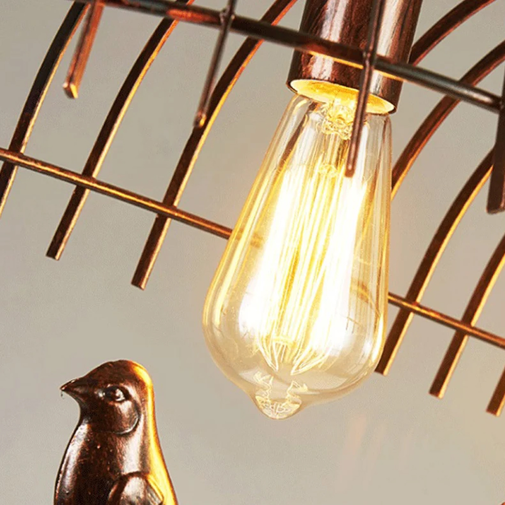Nordic Unique Birdcage Birds Pendant Light Dining Room Metal Hanging Chandelier