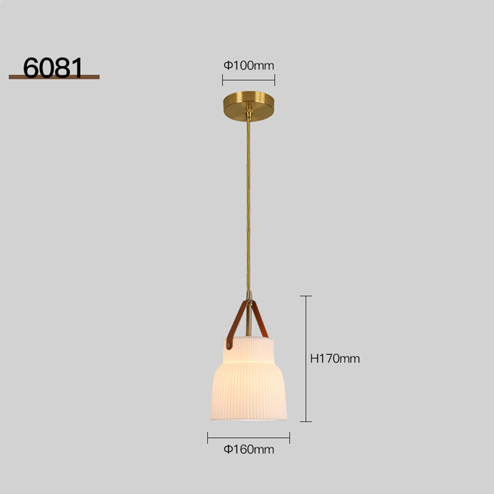 Nordic Luxury Mini Ceramic Pendant Light Japanese Brass Small Chandelier
