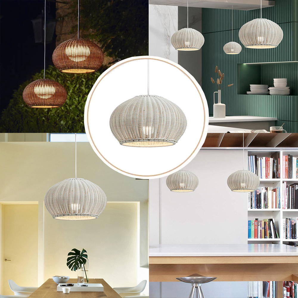 Outdoor Waterproof Pendant Light Homestay Rattan Lighting