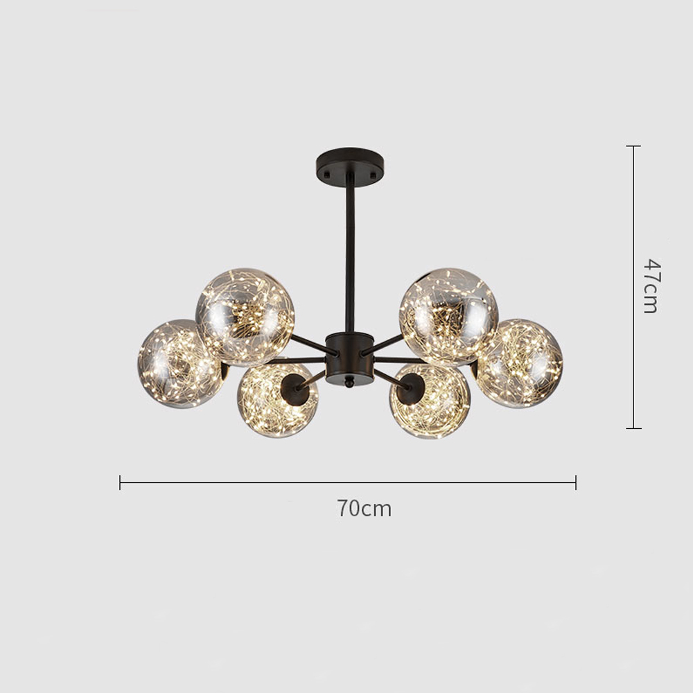 Modern Ceiling Chandelier Glass Ball Pendant Lamp For Living Room