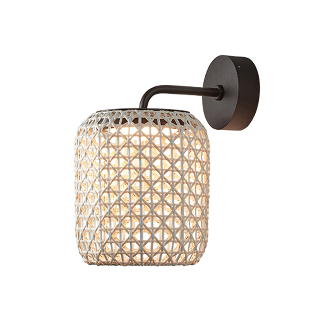 Outdoor Courtyard Lantern Rattan Wall Sconce Waterproof Garden Decor Lamp