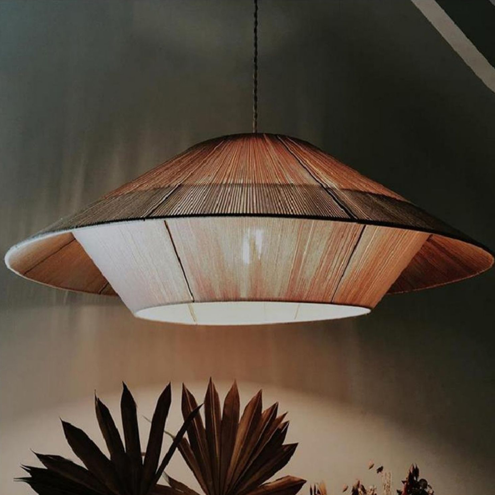Japanese Handmade Large Vine Pendant Light Boho Dining Hall Chandelier