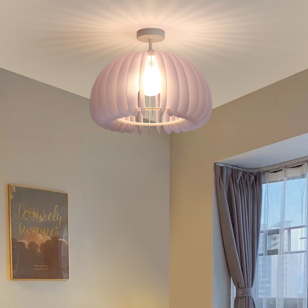 Japanese Wooden Corridor Aisle Ceiling Lamp Log Pumpkin Balcony Light For Bedroom