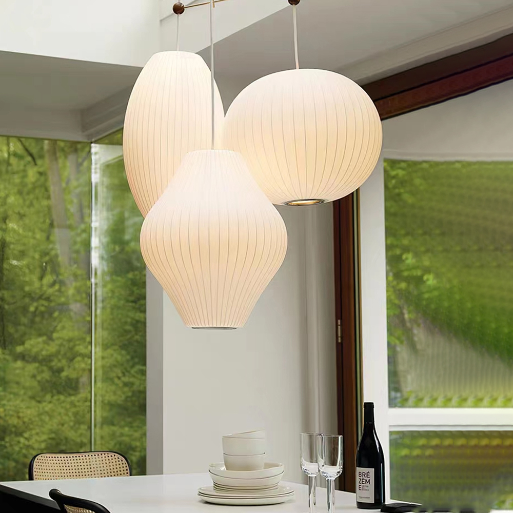 Nordic Italian Silk Chandelier Restaurant Fabric Chandelier Living Room Staircase Lights