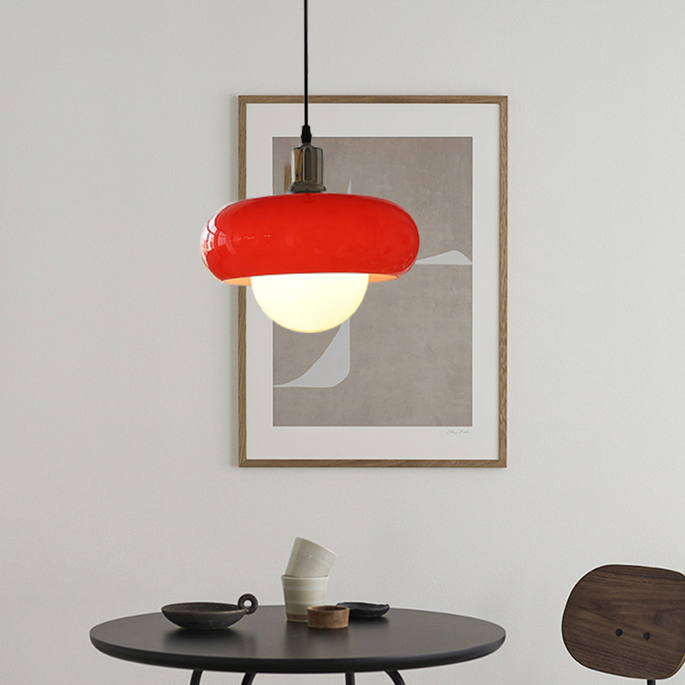 Medieval Vintage Colored Glass Pendant Light Fixture Bauhaus Mini Hanging Chandelier