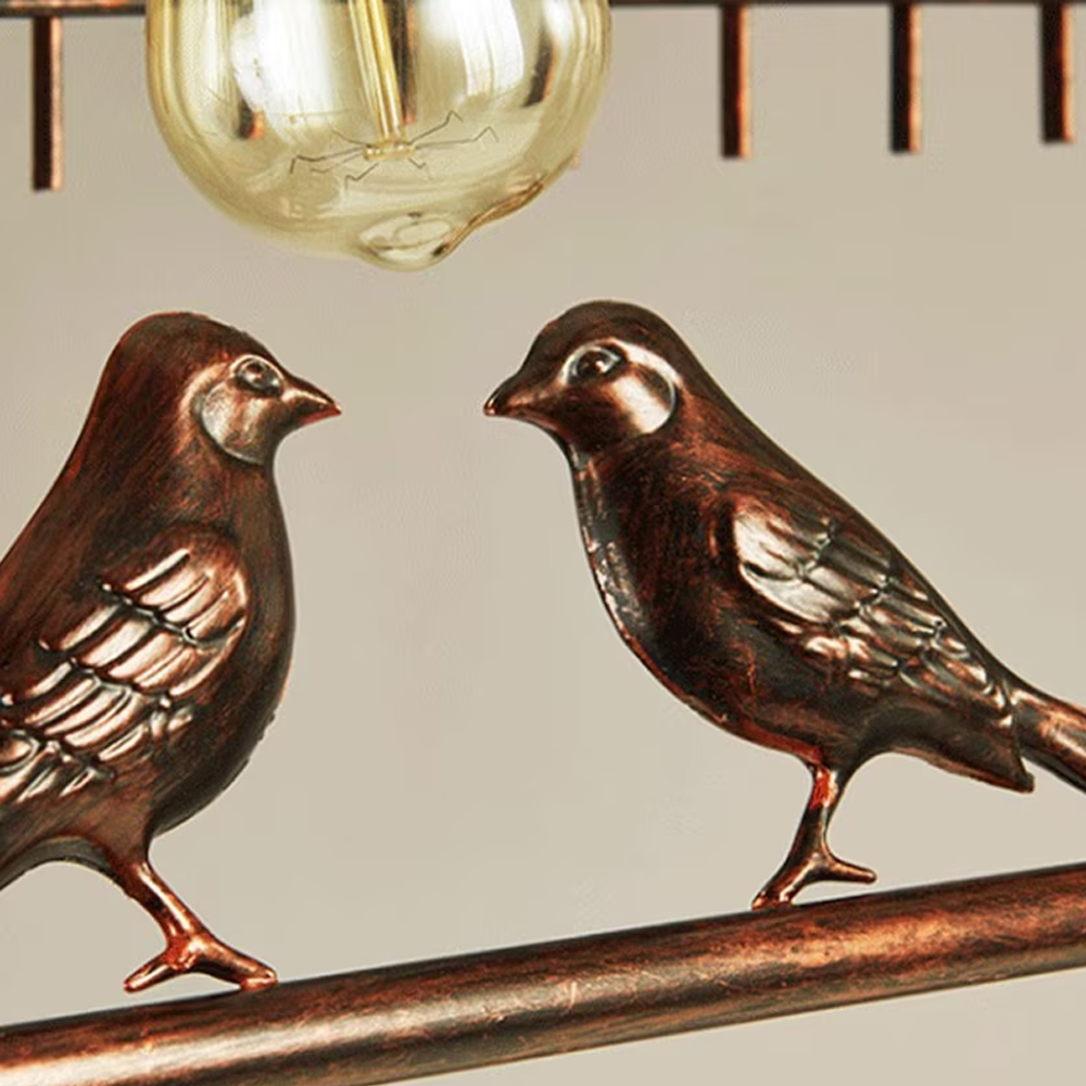 Nordic Unique Birdcage Birds Pendant Light Dining Room Metal Hanging Chandelier