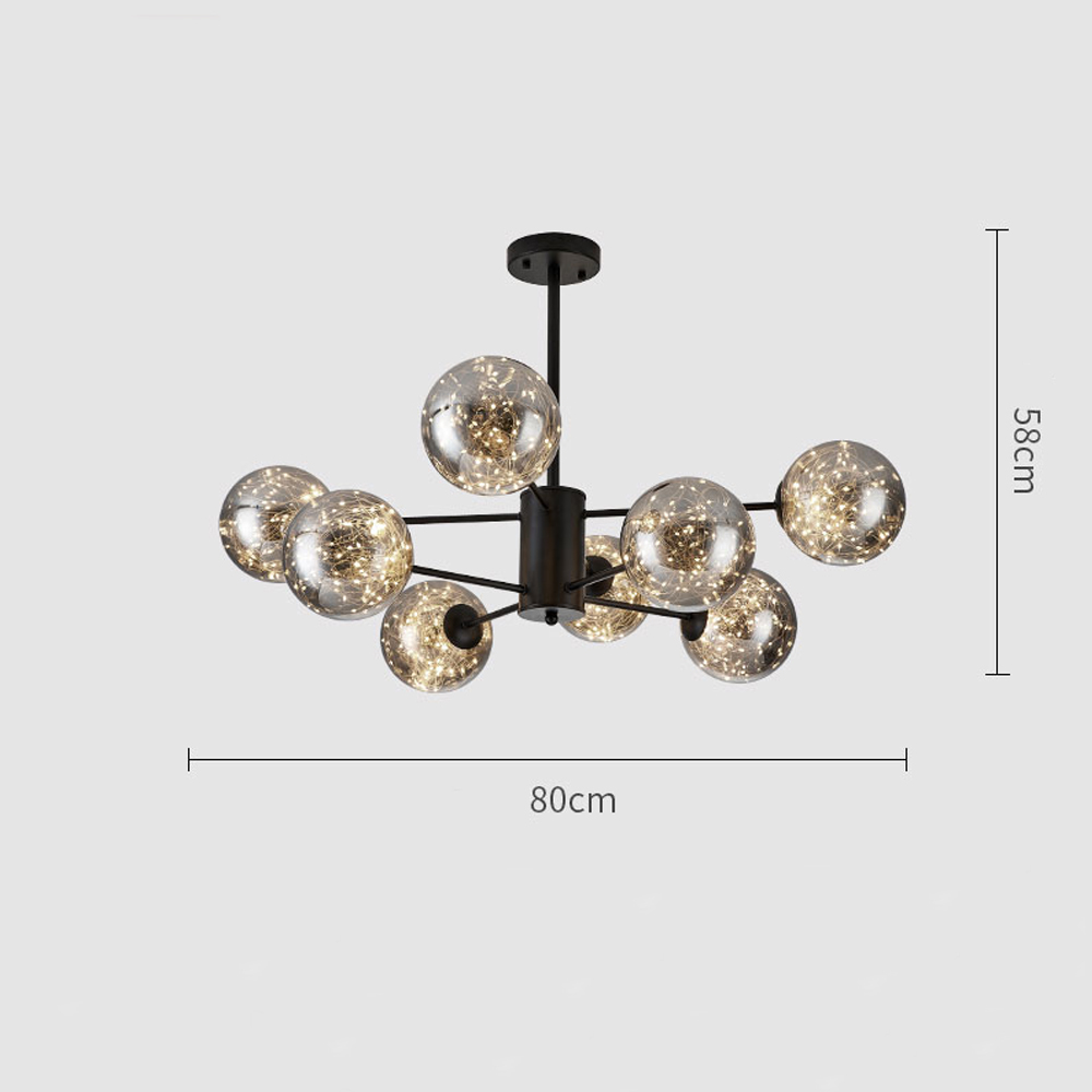 Modern Ceiling Chandelier Glass Ball Pendant Lamp For Living Room