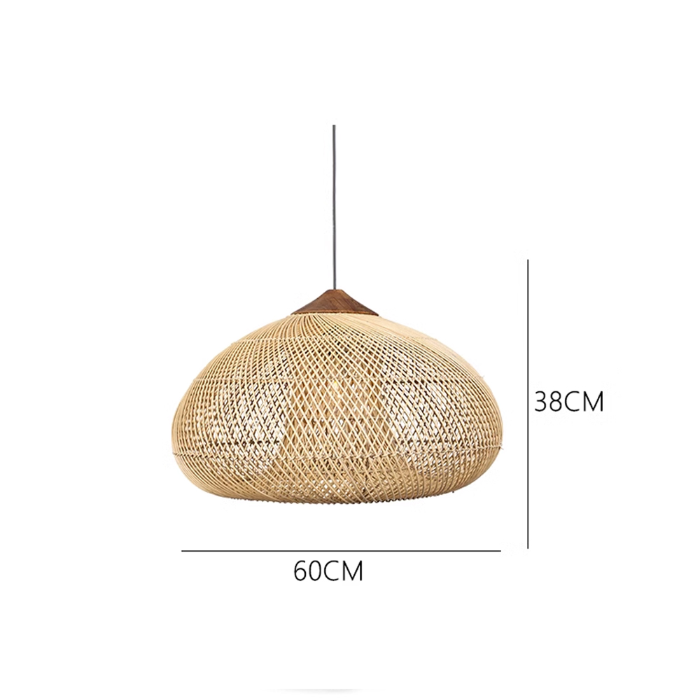 Rattan Pendant Light Wabi Sabi Style Retro Dining Room Chandelier