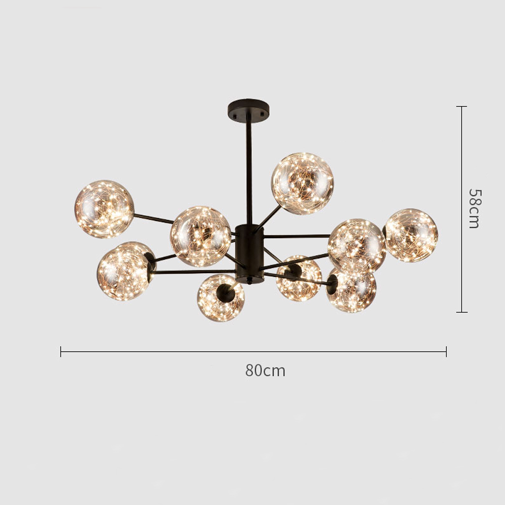 Modern Ceiling Chandelier Glass Ball Pendant Lamp For Living Room