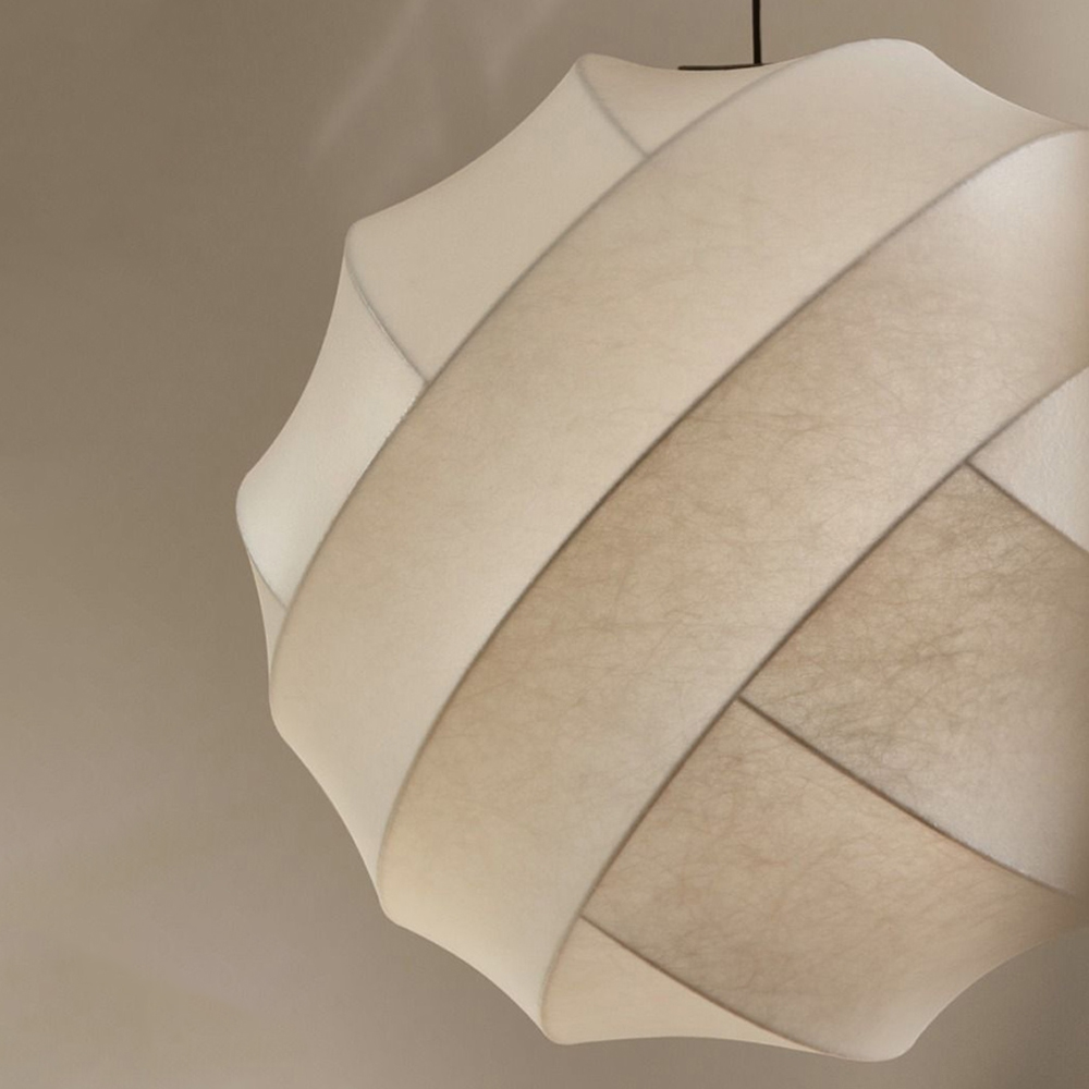 Japanese Modern Silk Pendant Lamp Chic Wabi-Sabi Chandelier For Bedroom