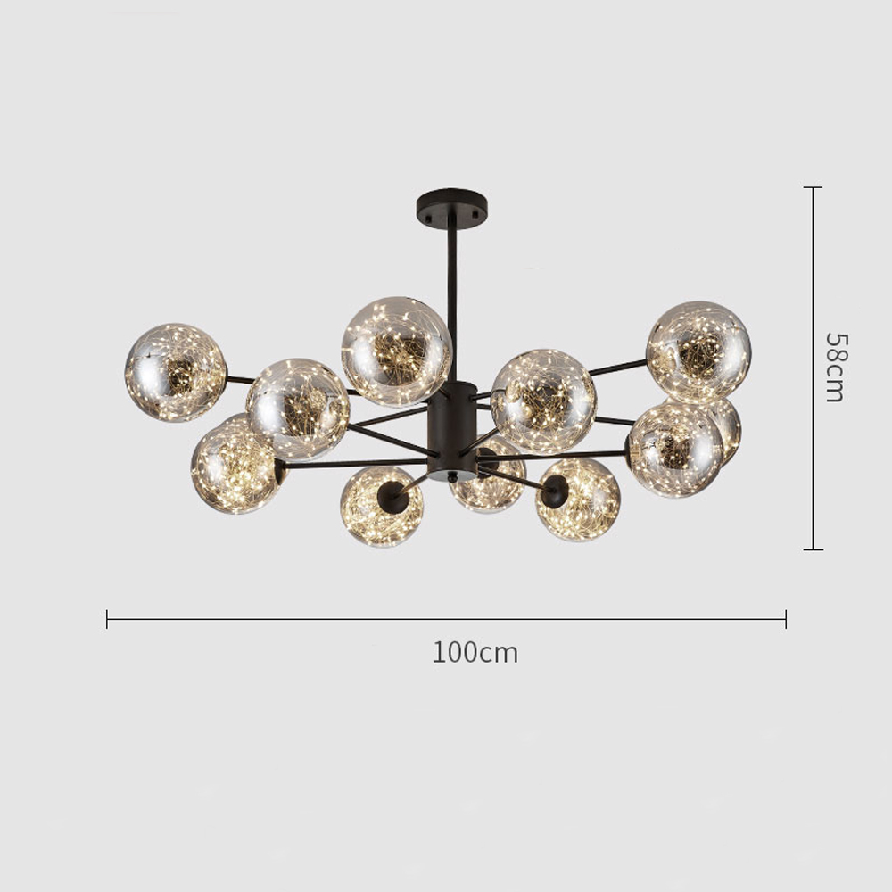 Modern Ceiling Chandelier Glass Ball Pendant Lamp For Living Room