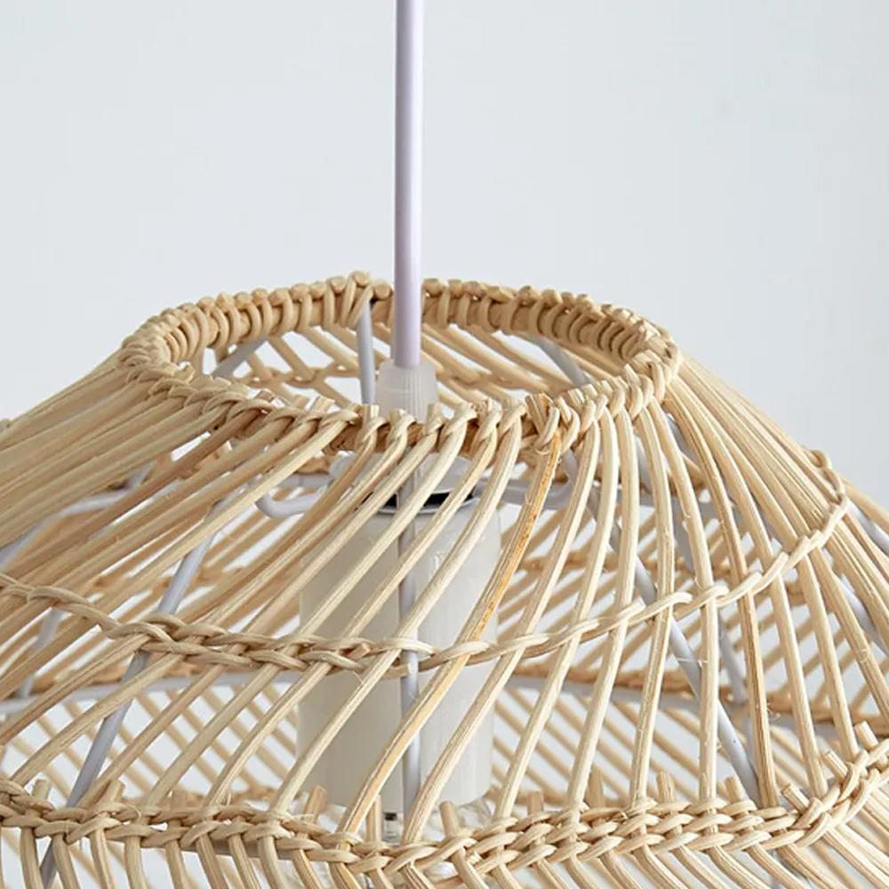 Natural Basket Rattan Woven Pendant Light Boho Design Hanging Lamp