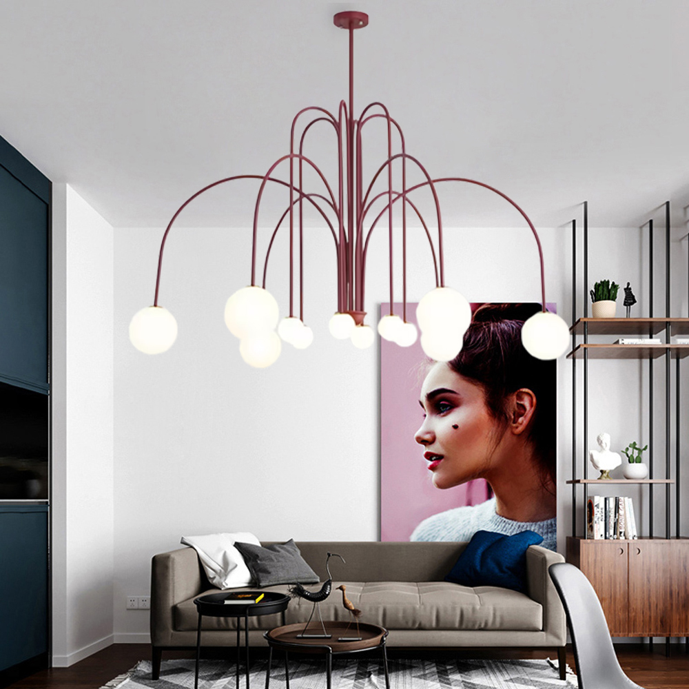 French Art Deco Pendant Lights Minimalist Living Room Glass Chandelier