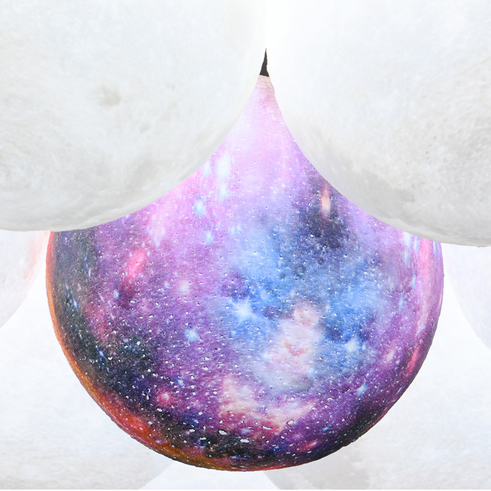 Nordic Children's Room Chandelier 3D Moon Bubble Ball Pendant Lamp