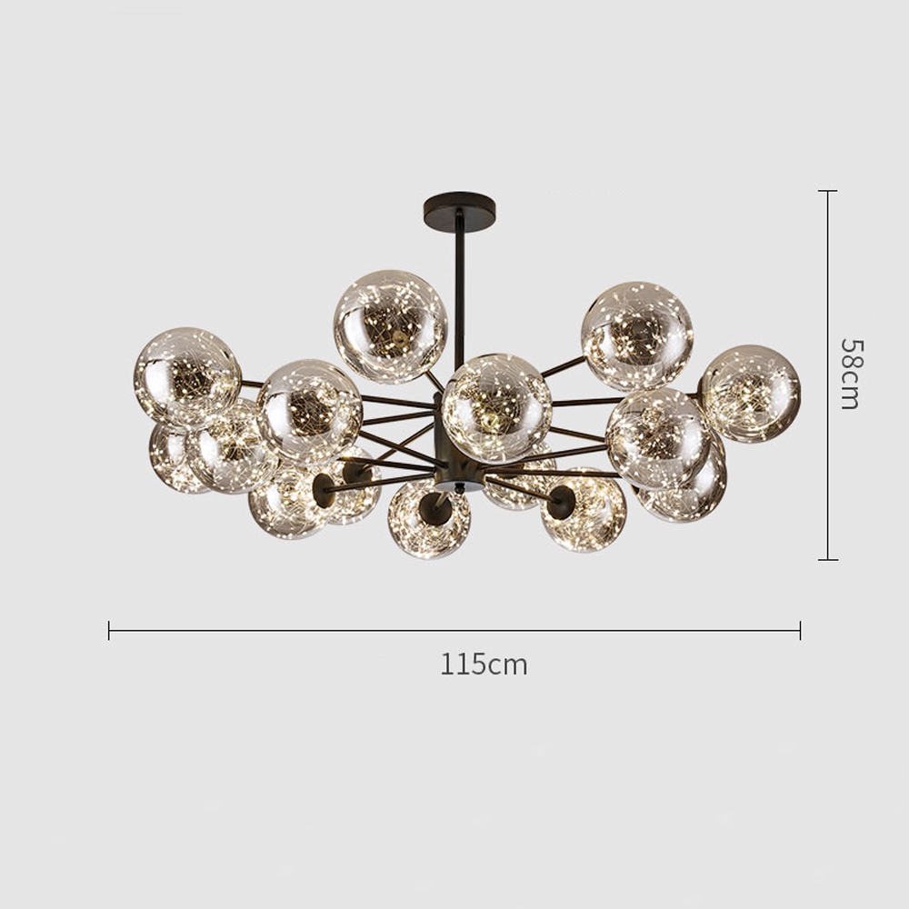 Modern Ceiling Chandelier Glass Ball Pendant Lamp For Living Room
