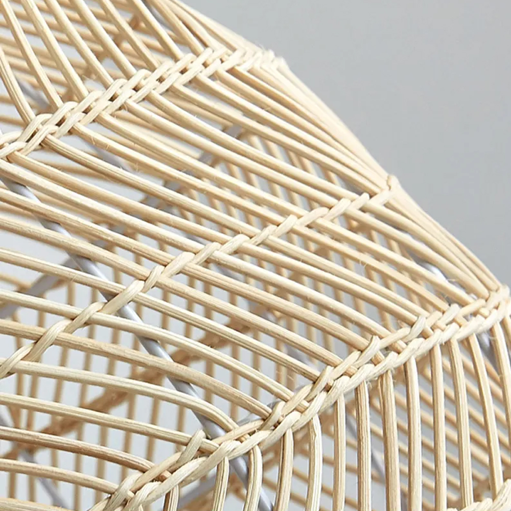 Natural Basket Rattan Woven Pendant Light Boho Design Hanging Lamp