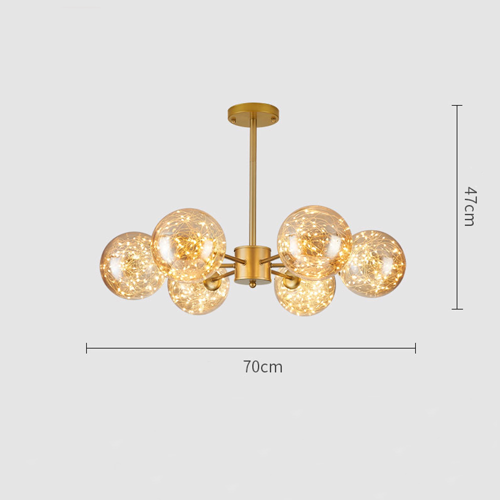 Modern Ceiling Chandelier Glass Ball Pendant Lamp For Living Room