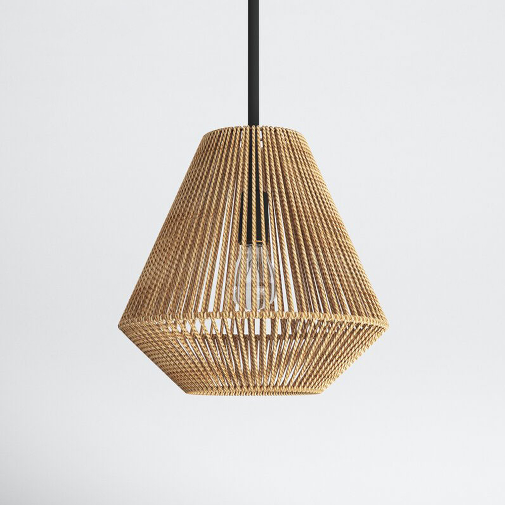Hand Woven Rope Chandelier Vintage American Contemporary Pendant Lights